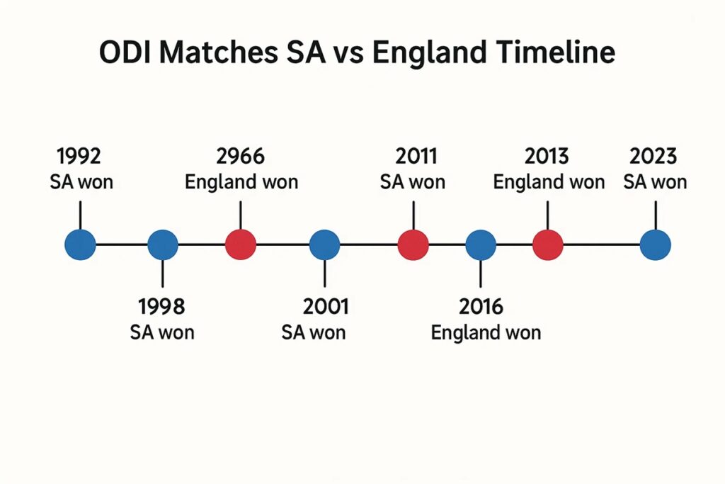 south africa national cricket team vs england cricket team timeline