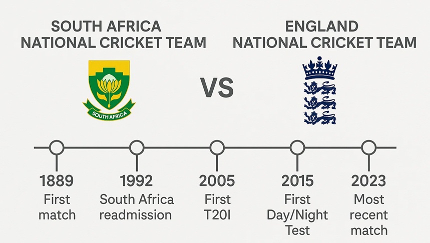 south africa national cricket team vs england cricket team timeline