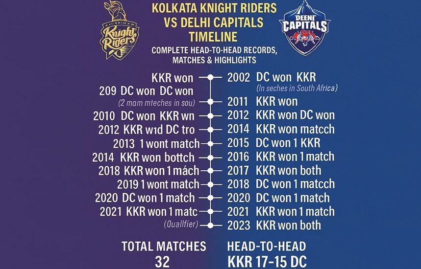 kolkata knight riders vs delhi capitals timeline