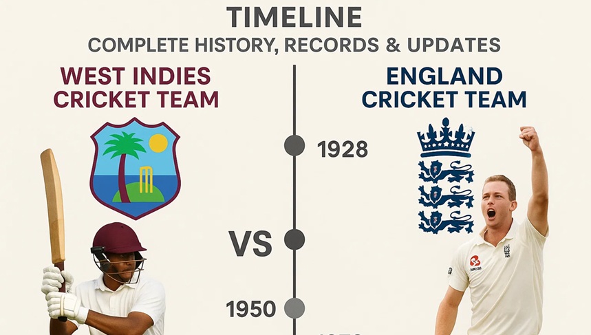 west indies cricket team vs england cricket team timeline