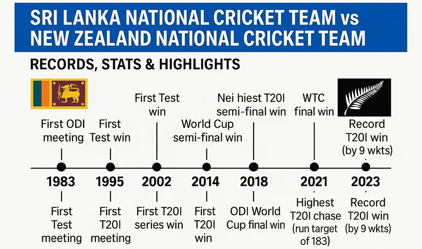 sri lanka national cricket team vs new zealand national cricket team timeline