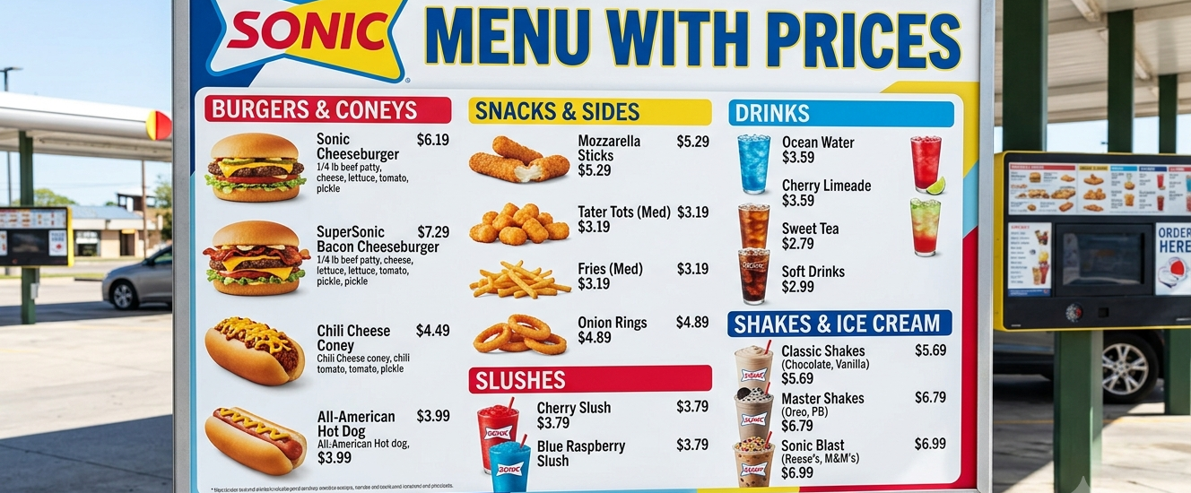 sonic menu with prices